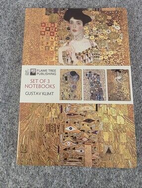 Gustav Klimt Set of 3 Gold Notebooks